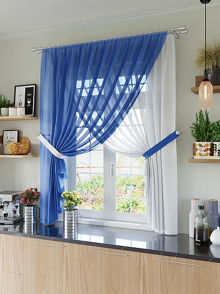 Комплект штор для кухни Тайти (синий)
