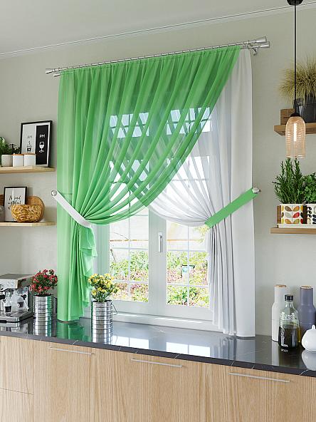 Комплект штор для кухни Тайти (зеленый)