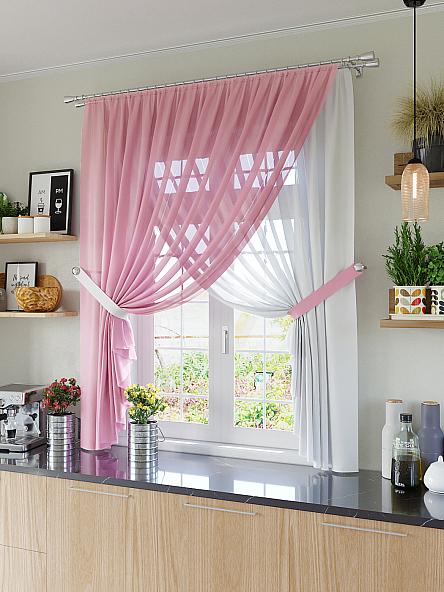 Комплект штор для кухни Тайти (розовый)