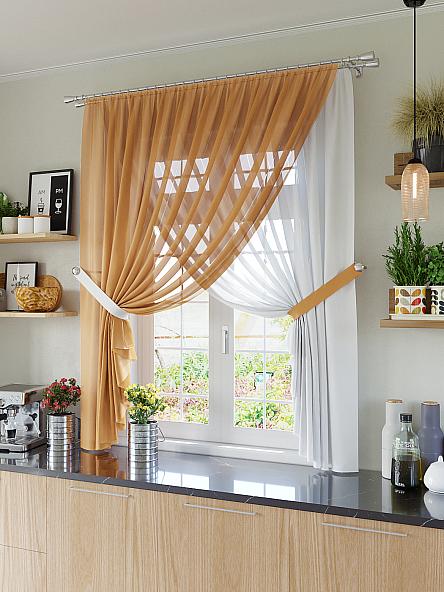 Комплект штор для кухни Тайти (светло-коричневый)