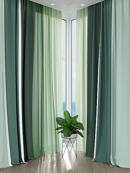 Комплект штор Эмрионс (зеленый) - фото 2