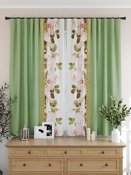 Комплект штор для кухни Тара (зеленый) - фото 3