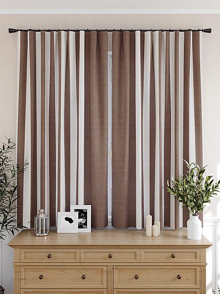 Комплект штор для кухни Берлион (темно-коричневый) - фото 4