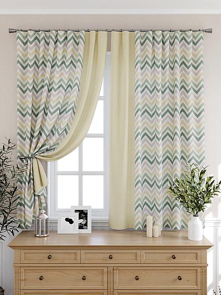 Комплект штор для кухни Велирон (лимонно-зеленый) - фото 6