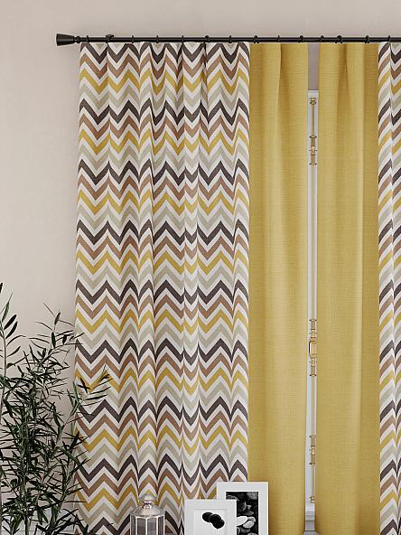 Комплект штор для кухни Велирон (горчичный) - фото 3