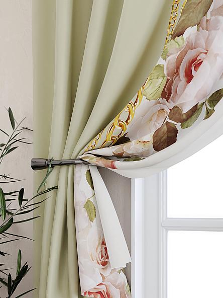 Комплект штор для кухни Тара (светло-зеленый) - фото 2