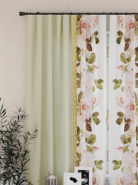 Комплект штор для кухни Тара (светло-зеленый) - фото 3