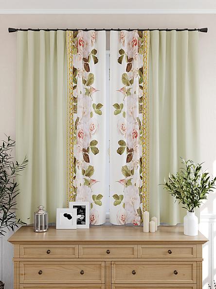 Комплект штор для кухни Тара (светло-зеленый) - фото 4