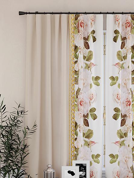 Комплект штор для кухни Тара (бежевый) - фото 3