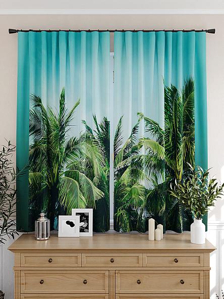 Комплект штор для кухни Палмион (бирюза) - фото 4