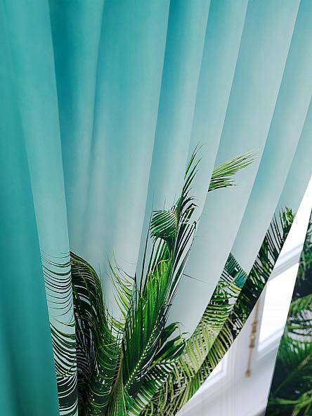 Комплект штор для кухни Палмион (бирюза) - фото 5