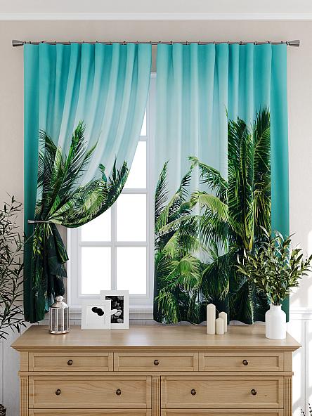 Комплект штор для кухни Палмион (бирюза) - фото 6