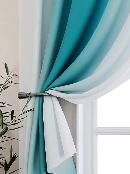 Комплект штор для кухни Мираниас (бирюзовый) - фото 2