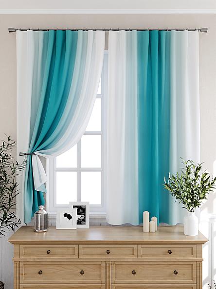 Комплект штор для кухни Мираниас (бирюзовый) - фото 6