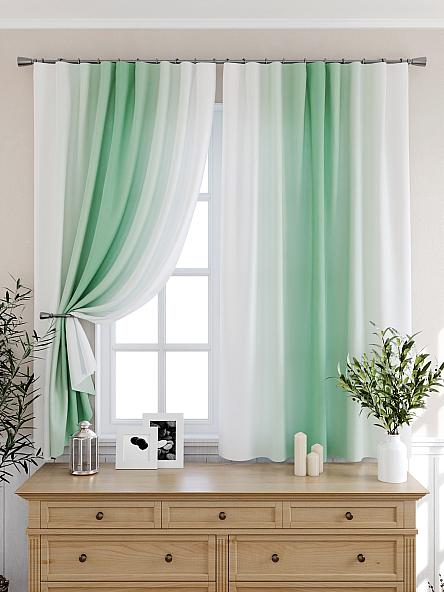 Комплект штор для кухни Мираниас (зеленый) - фото 6