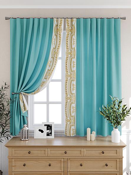 Комплект штор для кухни Брунорс (бирюза) - фото 6