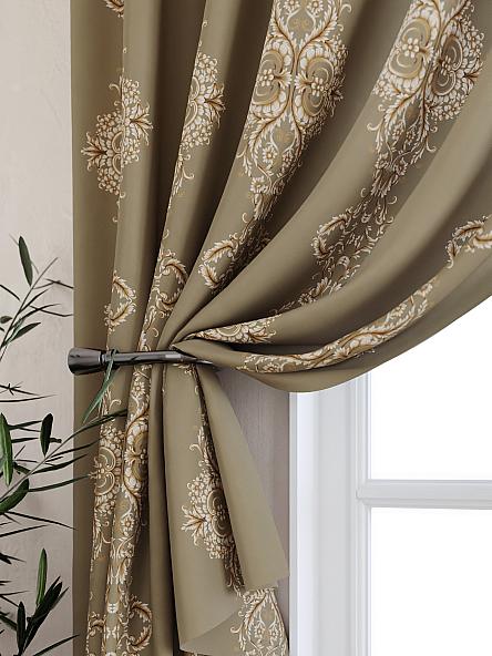 Комплект штор для кухни Преймис (оливковый) - фото 2