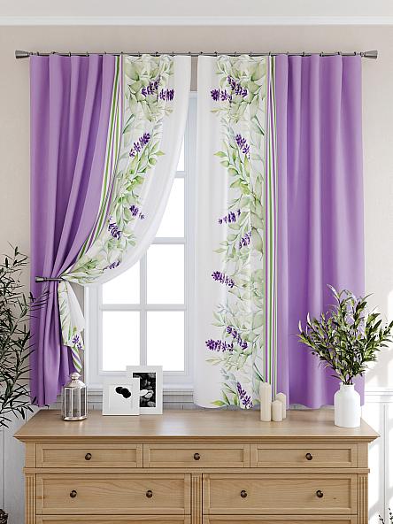 Комплект штор для кухни Принорис (фиолетовый) - фото 6