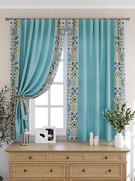 Комплект штор для кухни Магрил (бирюзовый) - фото 6