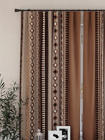 Комплект штор для кухни Диленсис (коричневый) - фото 3