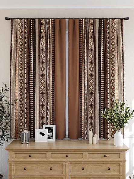 Комплект штор для кухни Диленсис (коричневый) - фото 4