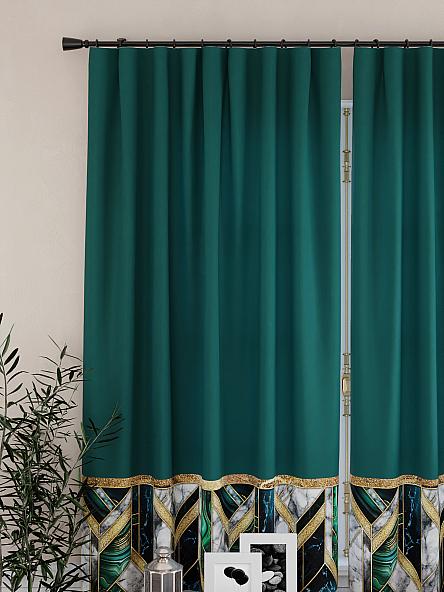 Комплект штор для кухни Фрониос (зеленый) - фото 3