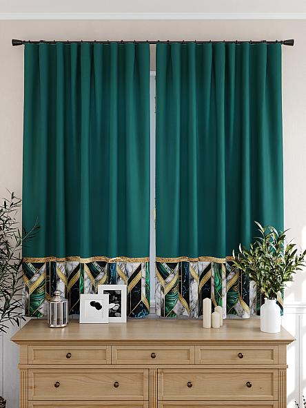 Комплект штор для кухни Фрониос (зеленый) - фото 4