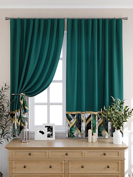 Комплект штор для кухни Фрониос (зеленый) - фото 6