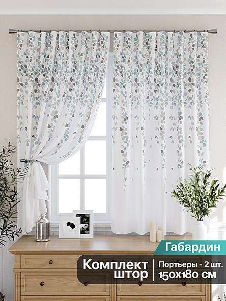 Комплект штор для кухни Ромиронс (бирюза)