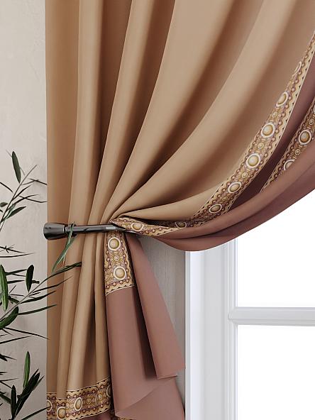 Комплект штор для кухни Ломрионс (коричневый) - фото 2