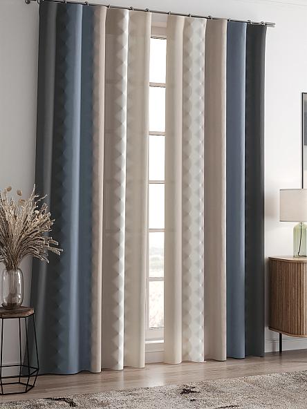Комплект штор Бакстер (бежево-голубиный) - фото 2