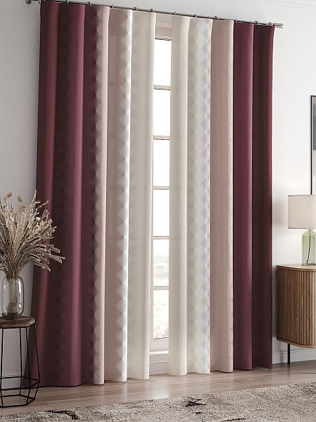 Комплект штор Бакстер (сливочно-малиновый) - фото 2