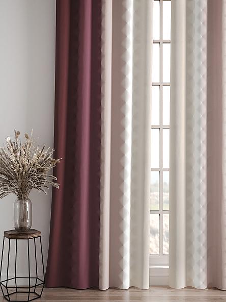 Комплект штор Бакстер (сливочно-малиновый) - фото 4