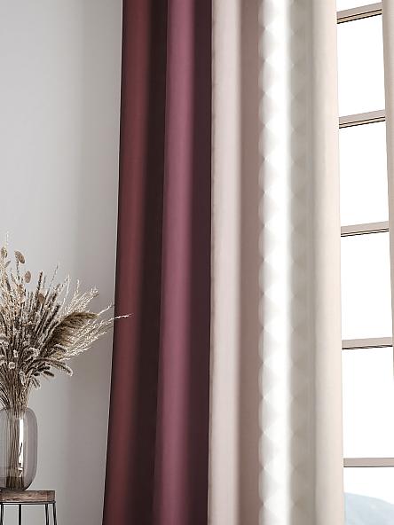 Комплект штор Бакстер (сливочно-малиновый) - фото 6