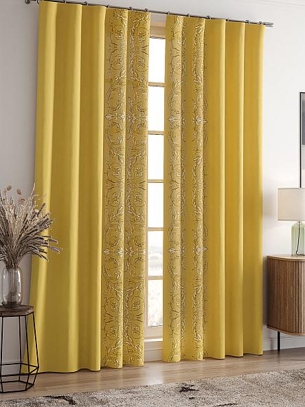 Комплект штор Ленрисит (горчичный) - фото 2