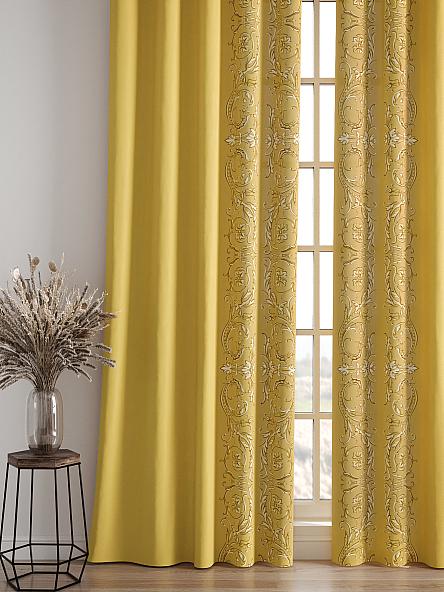 Комплект штор Ленрисит (горчичный) - фото 4