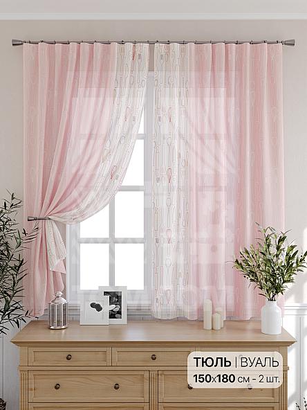 Тюль для кухни Колхер (розов.) - фото 2