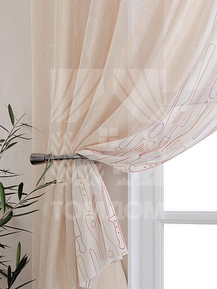 Тюль для кухни Колхер (бежев.) - фото 3