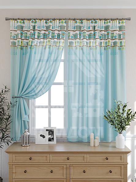 Тюль для кухни Анхель (голуб.)