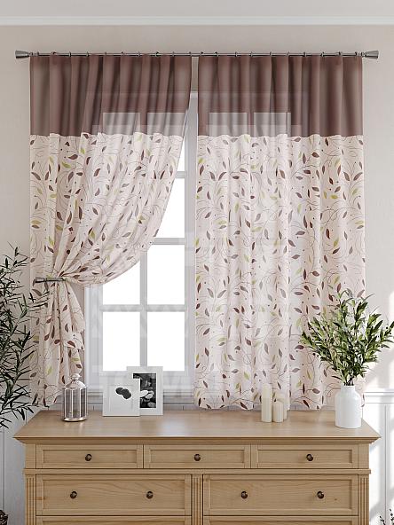 Тюль для кухни Витес (корич.)