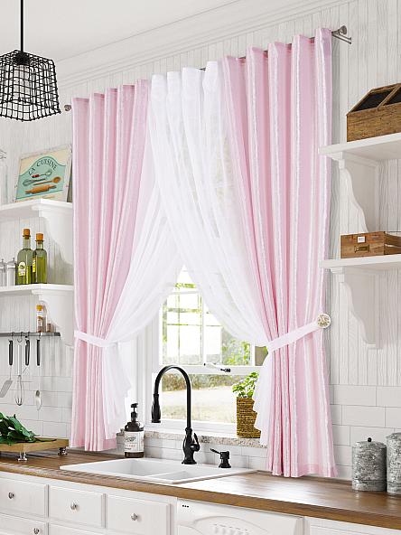 Комплект штор для кухни Шивид (розовый) - фото 2