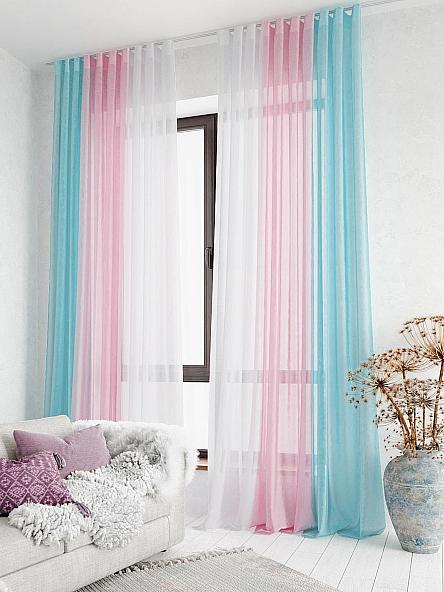 Тюль Милури (розово-голубой) - 250 см - фото 2