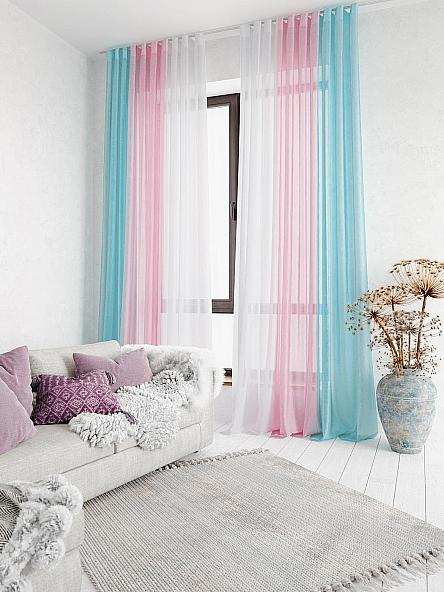 Тюль Милури (розово-голубой) - 250 см - фото 11