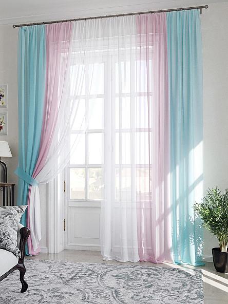 Тюль Милури (розово-голубой) - 250 см - фото 16