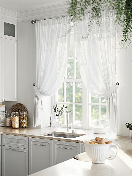 Комплект штор для кухни Фернар (белый) - фото 2