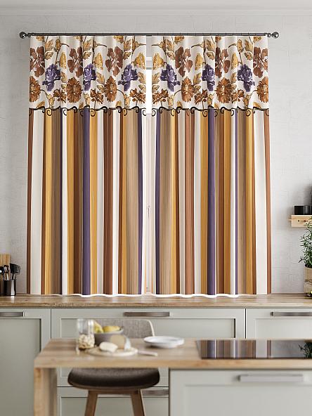 Комплект штор для кухни Абель (корич.) - фото 2