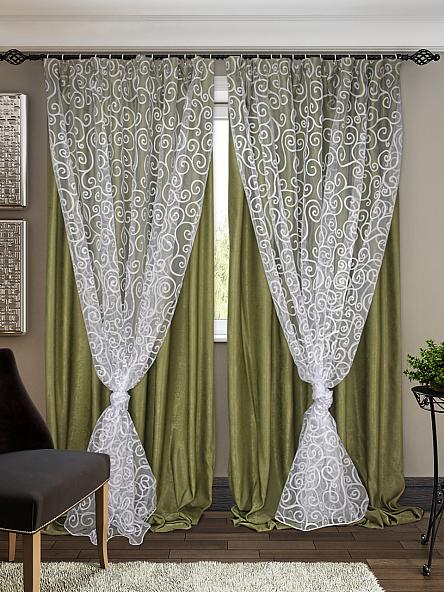 Комплект штор Алутор (зелен.) - фото 2