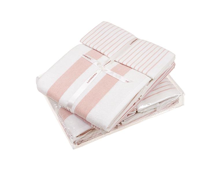 Комплект полотенец Колби (бело-розовый)