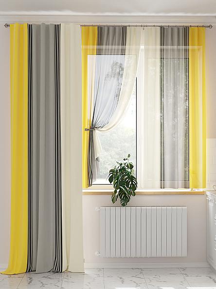 Комплект штор Монглис (желто-серый) - фото 2