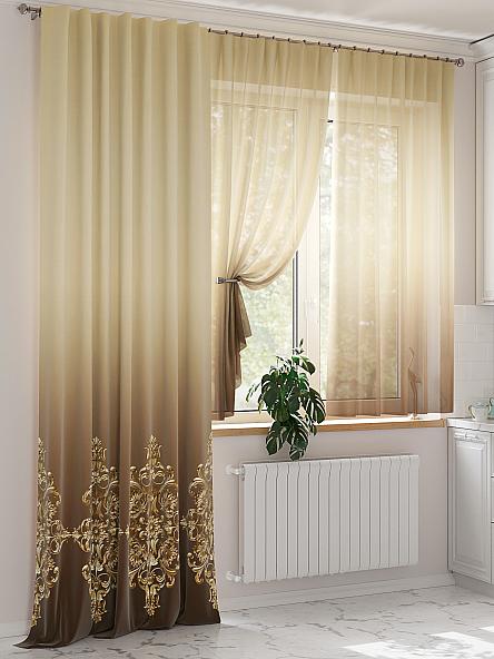 Комплект штор Миреленс (бежево-коричневый) - фото 4